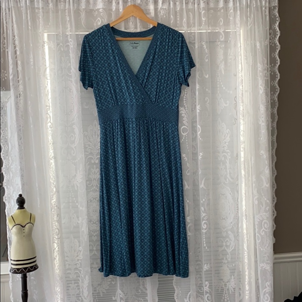 Llbean midi Blue dress.